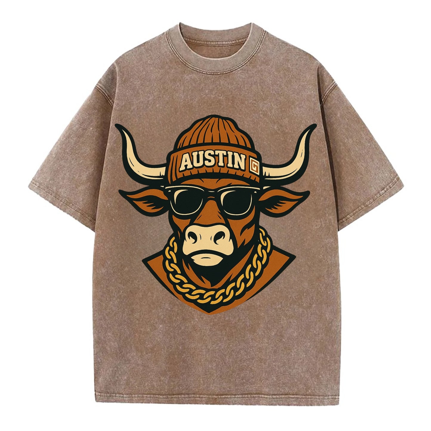 Austin Longhorn - Vintage T-shirt - Brown