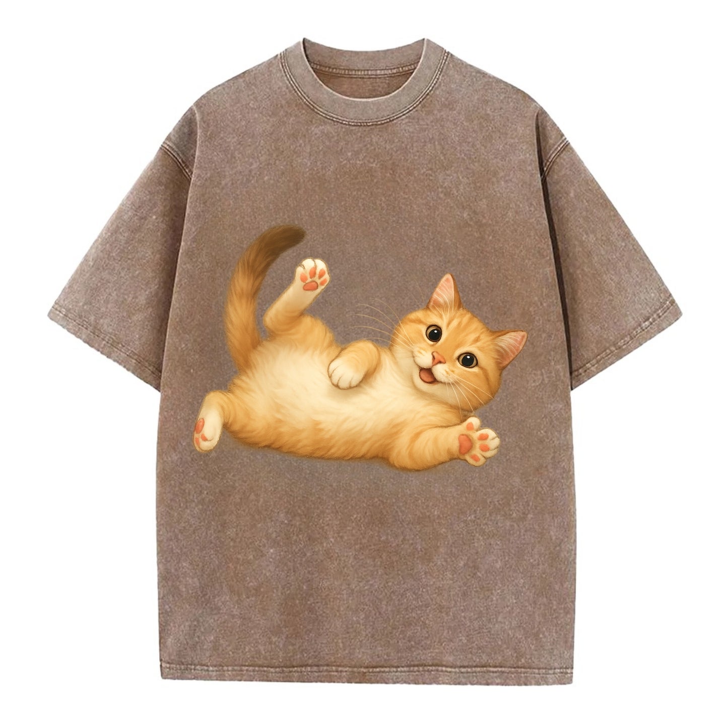 Therapy Cat - Vintage T-shirt - Brown