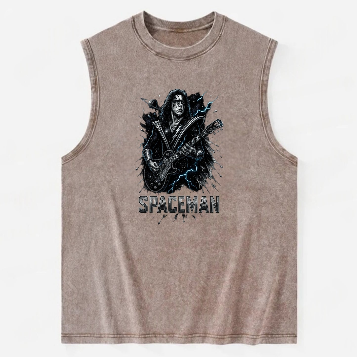 Silver Splash - Vintage Washed Tank - Brown