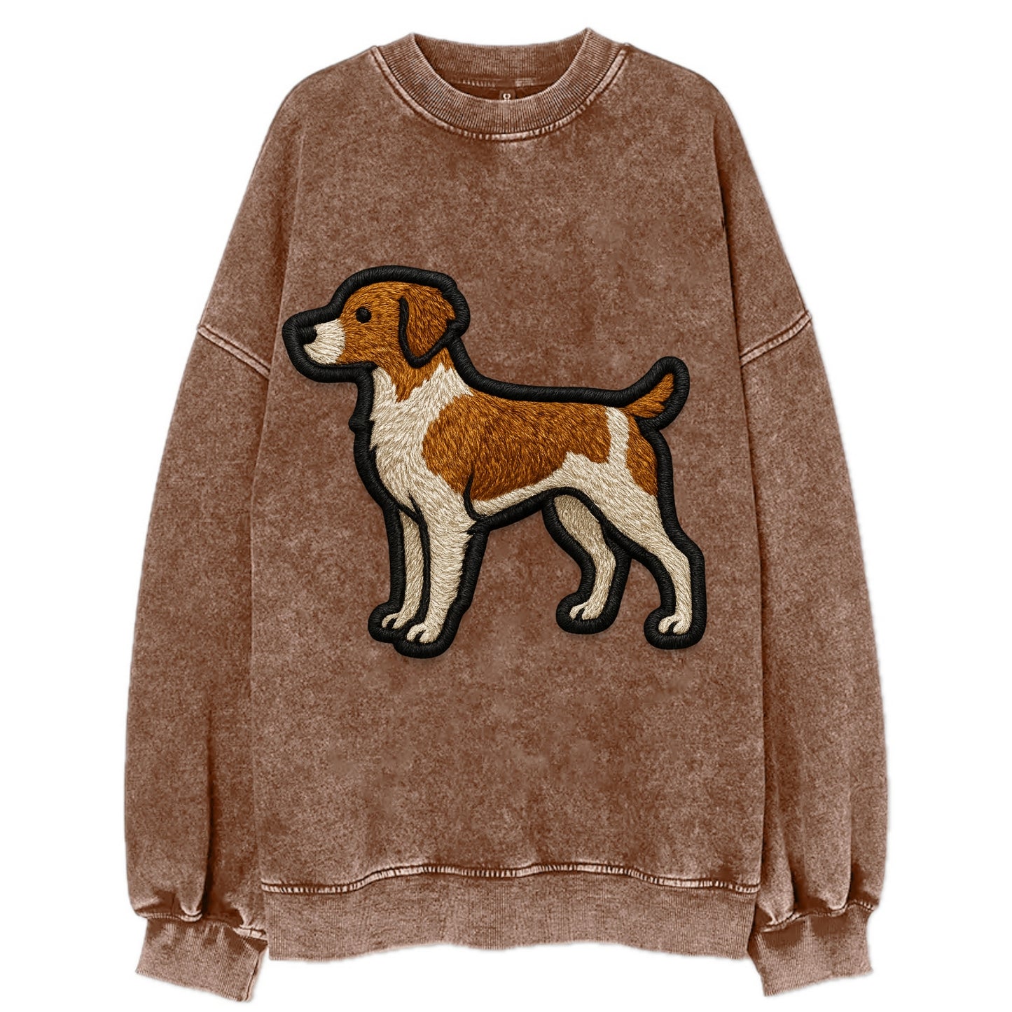Brittany - Contemporary athletic logo wi - Vintage Sweatshirt - Brown
