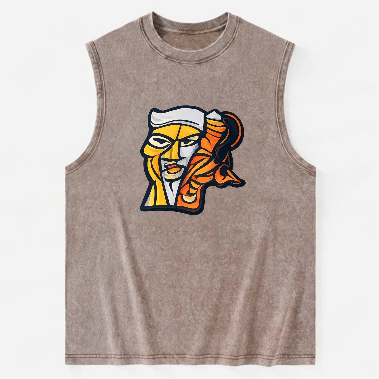 Axis Face - Vintage Washed Tank - Brown