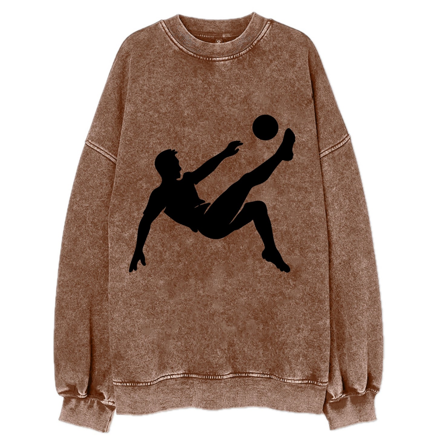 Soccer player kicking ball mid-air - Vintage Sweatshirt - Brown
