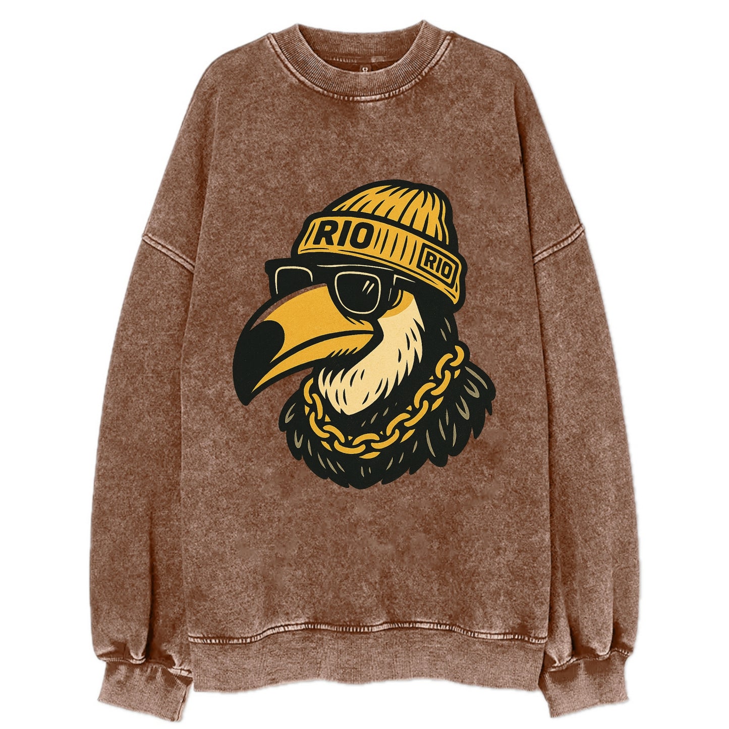 Rio Toucan - Vintage Sweatshirt - Brown