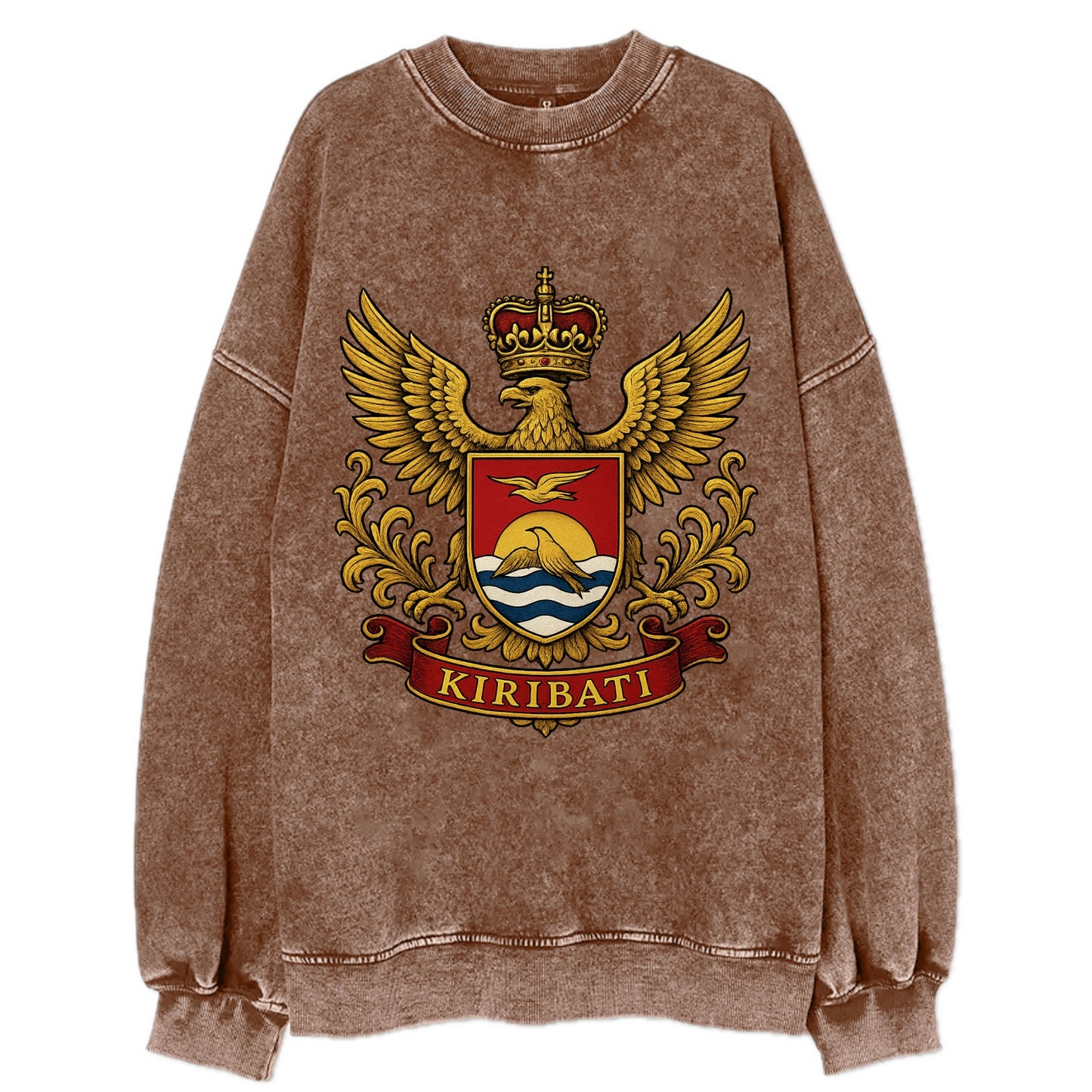 Kiribati Heritage Badge - Vintage Sweatshirt - Brown