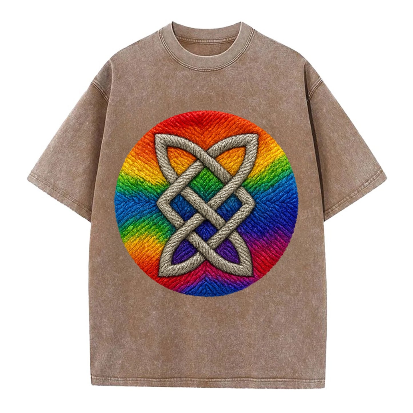 Celtic Shield Knot - Vintage T-shirt - Brown