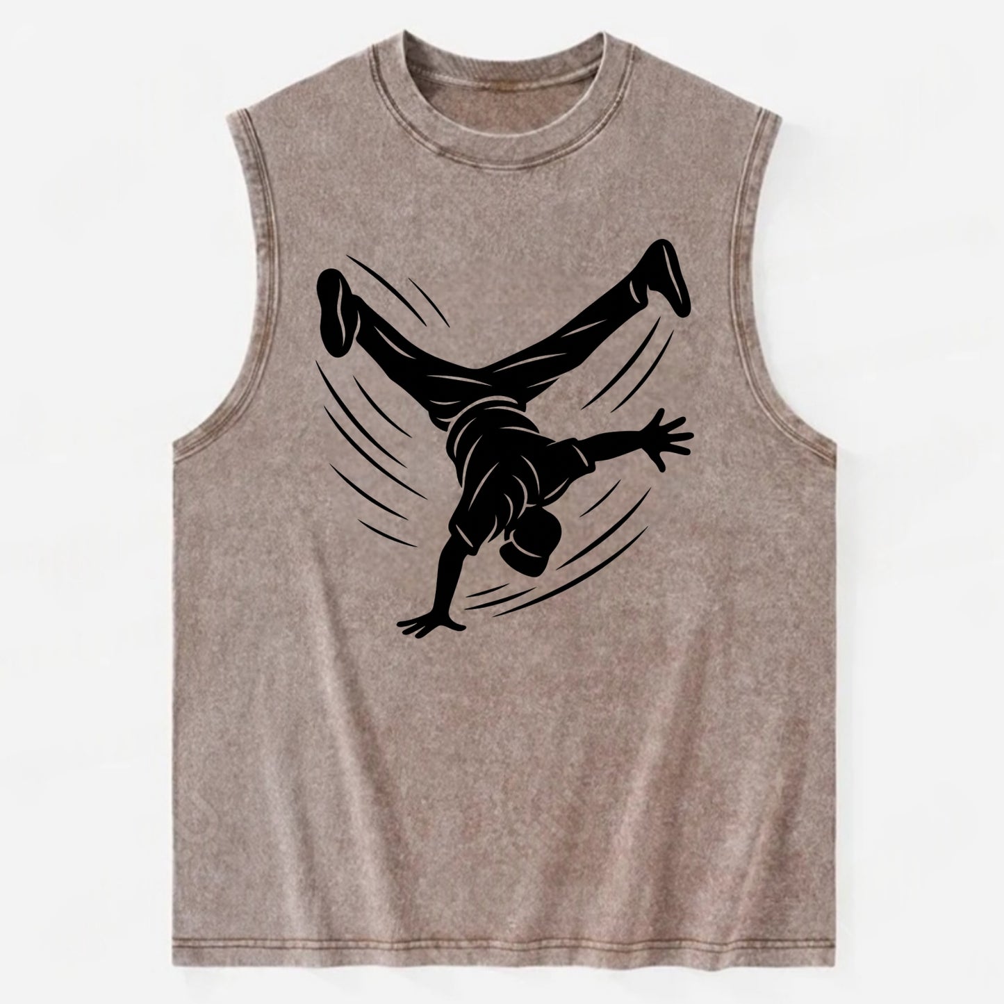 Breakdancer windmill move - Vintage Washed Tank - Brown