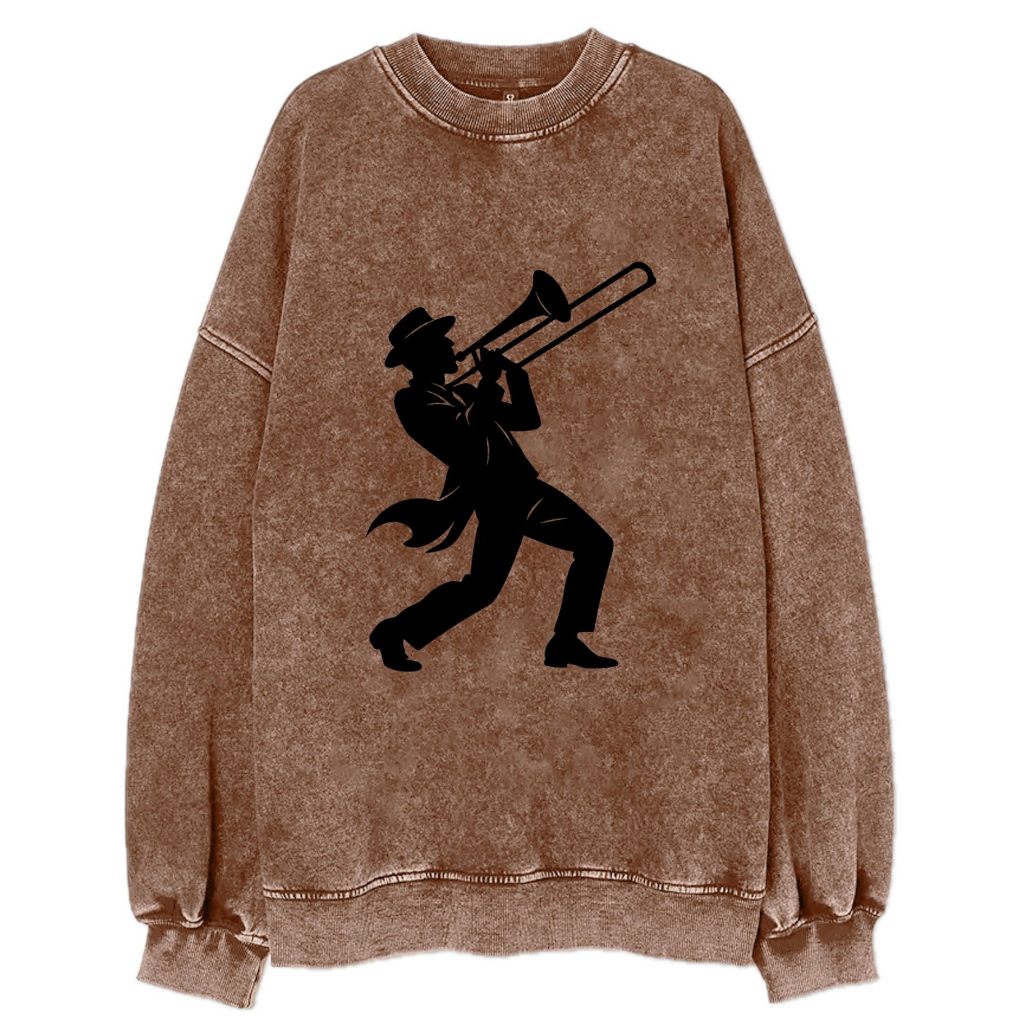 Trombone player jazz improvisation - Vintage Sweatshirt - Brown