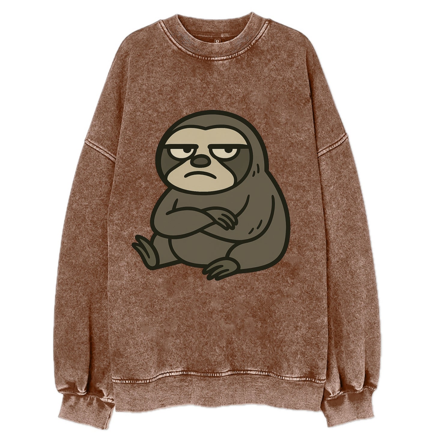 The Sloth Judging Silently - Vintage Sweatshirt - Brown