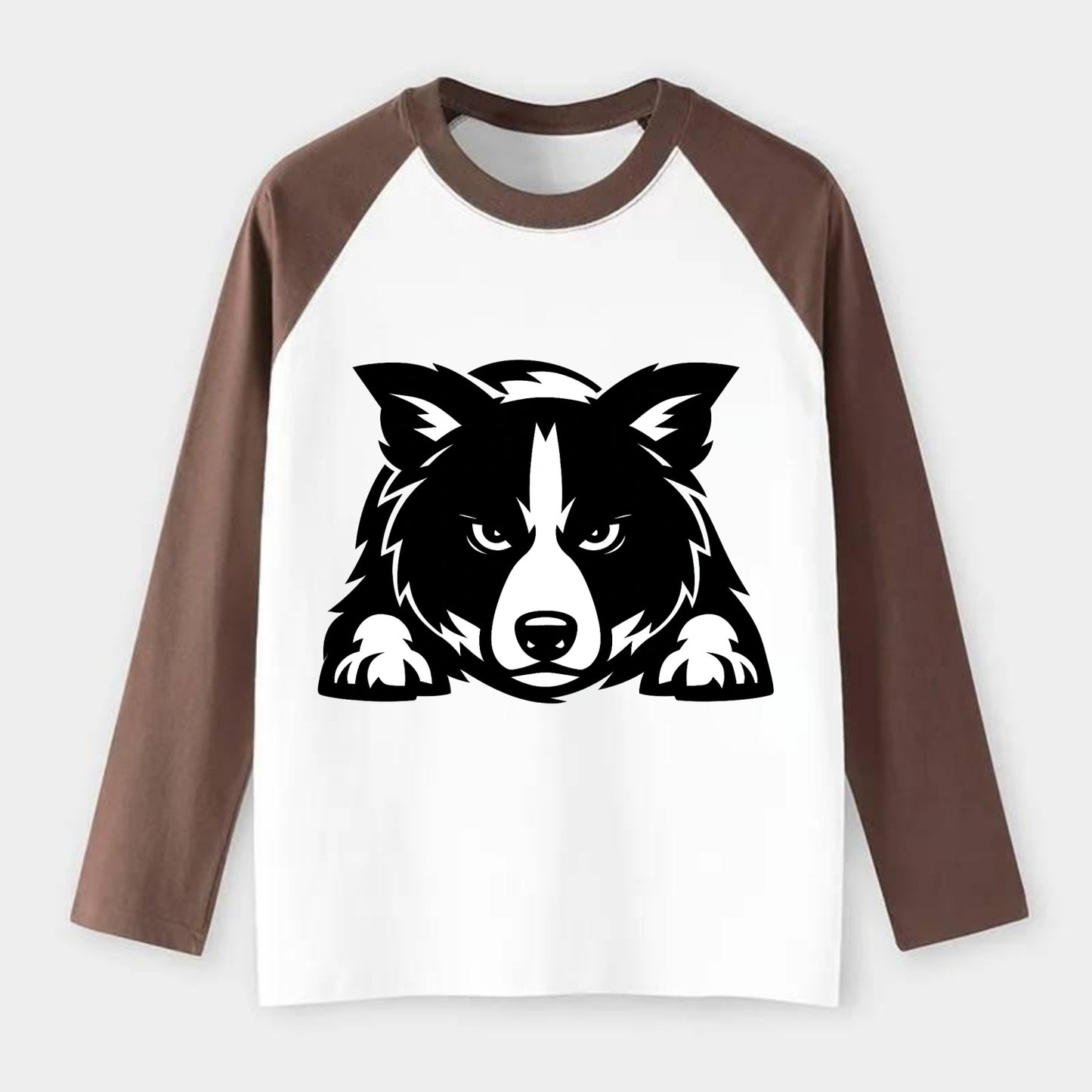 Focused Loyalty - Raglan Long Sleeve T-Shirt - Coffee