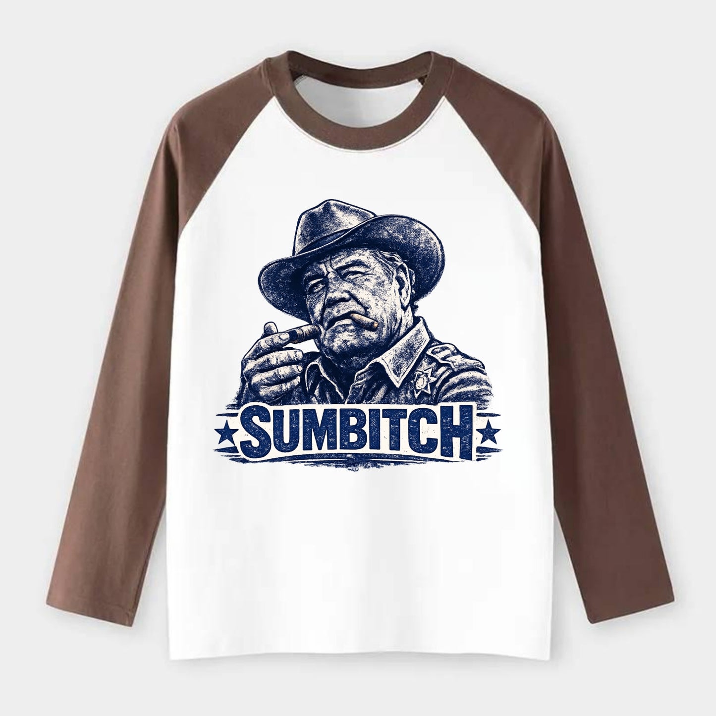 Sumbitch - Raglan Long Sleeve T-Shirt - Coffee