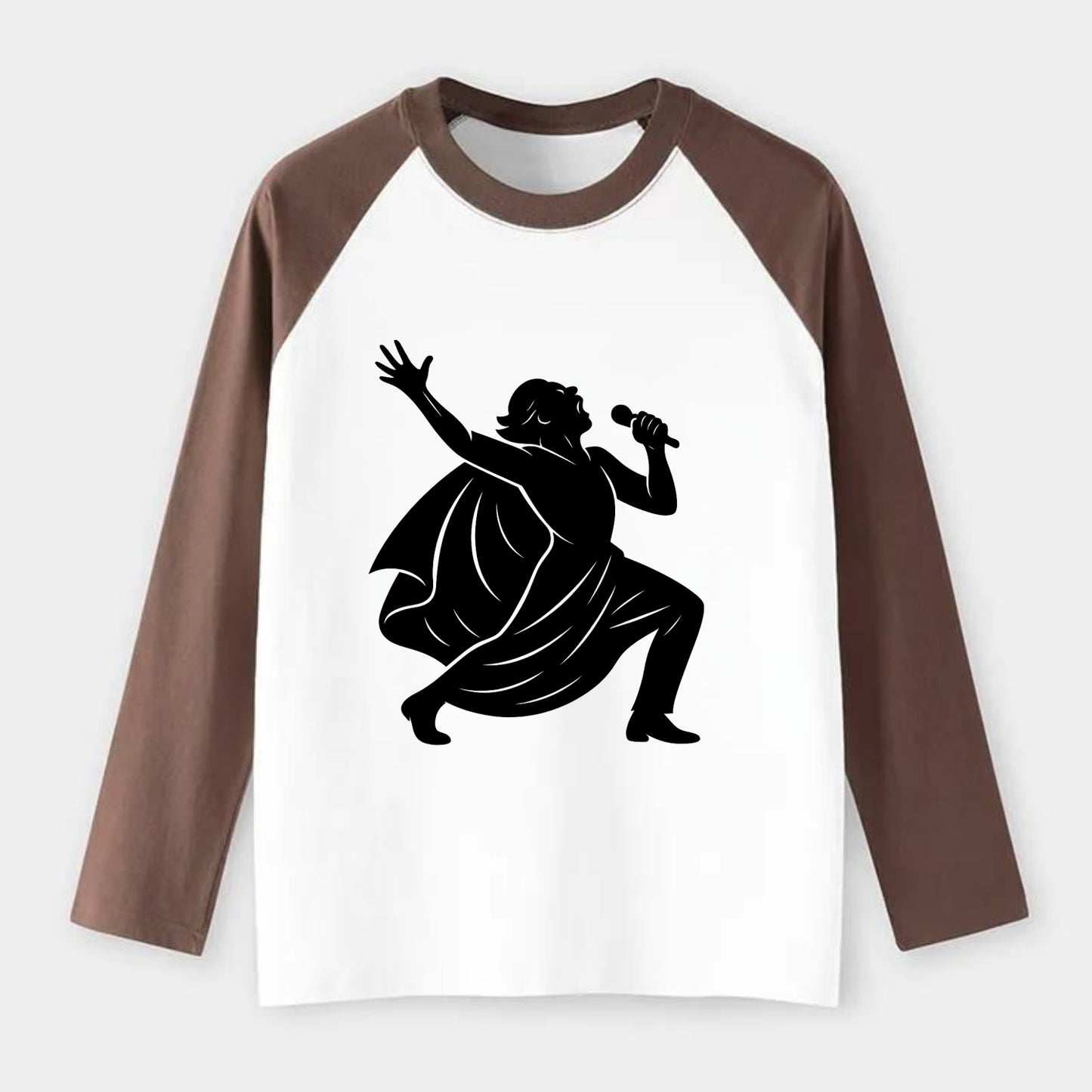Opera singer powerful finale - Raglan Long Sleeve T-Shirt - Coffee