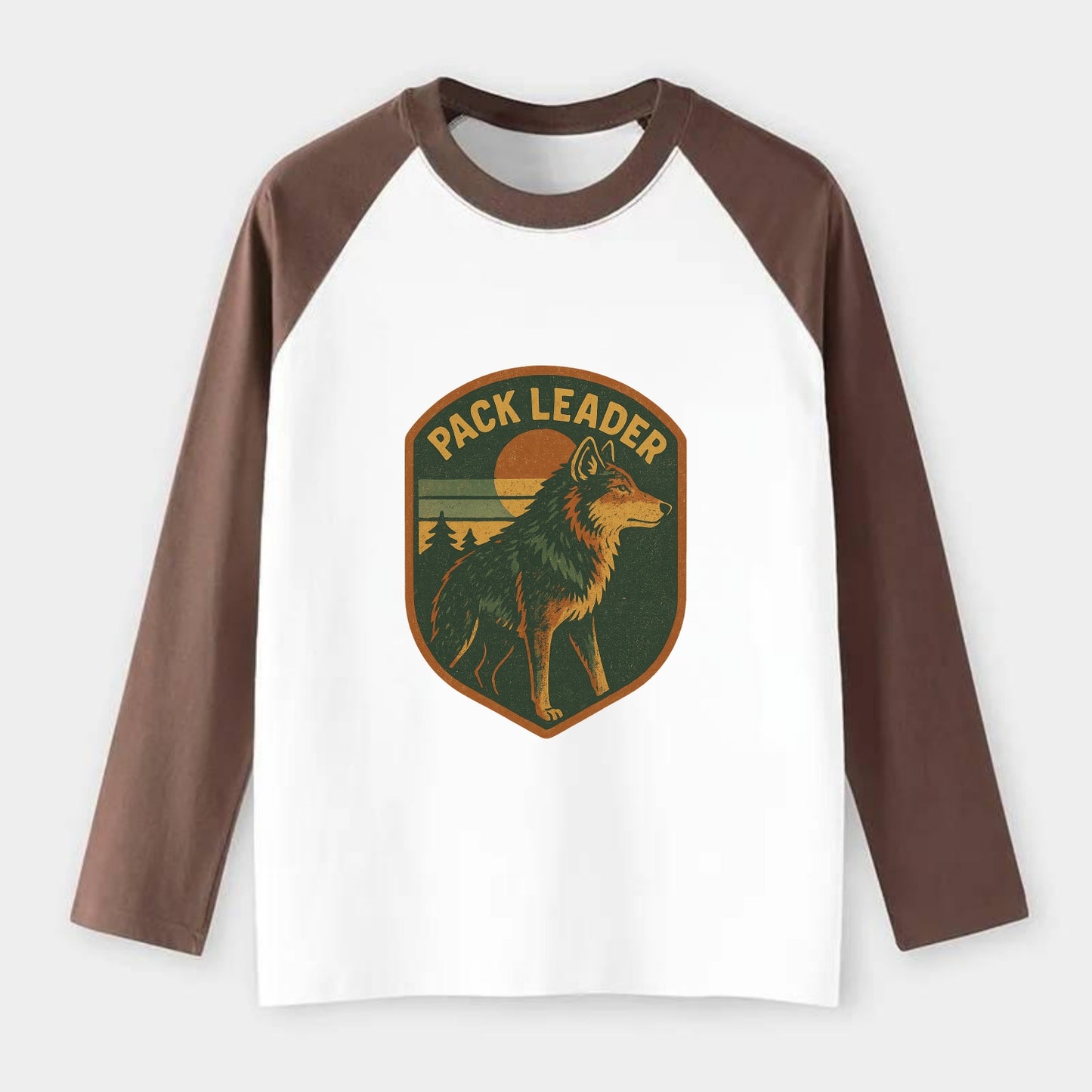 Pack Leader - Raglan Long Sleeve T-Shirt - Coffee