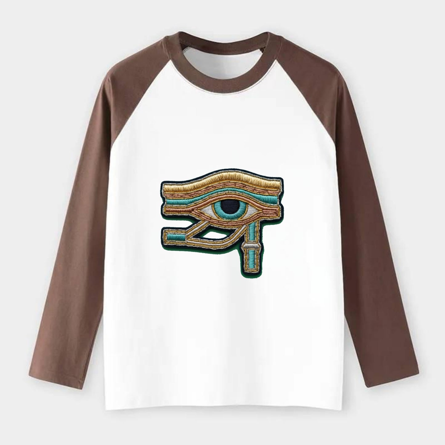 Eye of Horus - Raglan Long Sleeve T-Shirt - Coffee