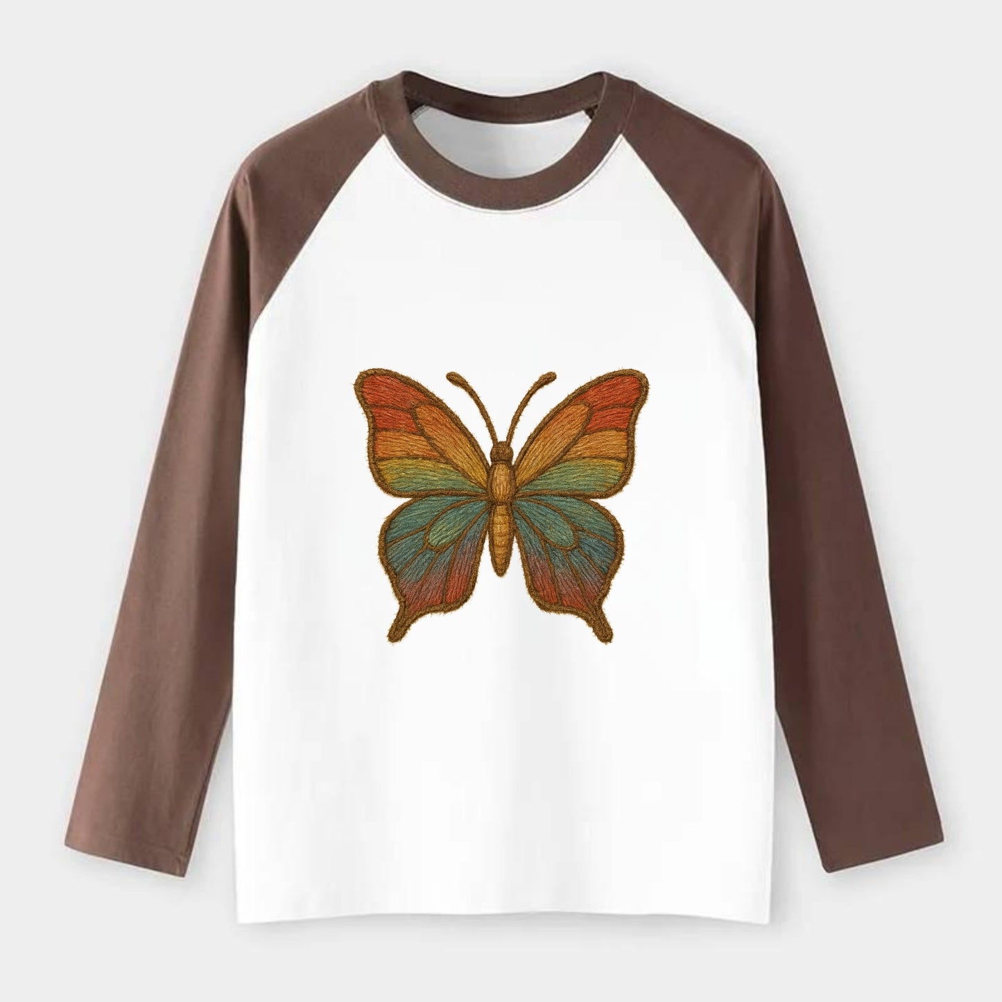 Butterfly Transformation - Raglan Long - Raglan Long Sleeve T-Shirt - Coffee