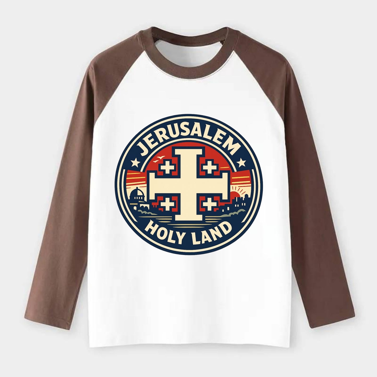 Heritage of the Cross - Raglan Long Sleeve T-Shirt - Coffee