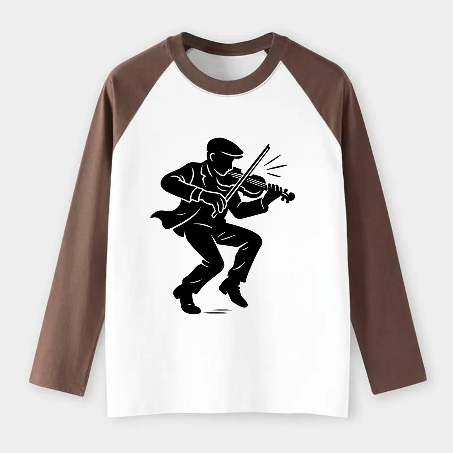 Irish folk musician traditional jig - Raglan Long Sleeve T-Shirt - Coffee