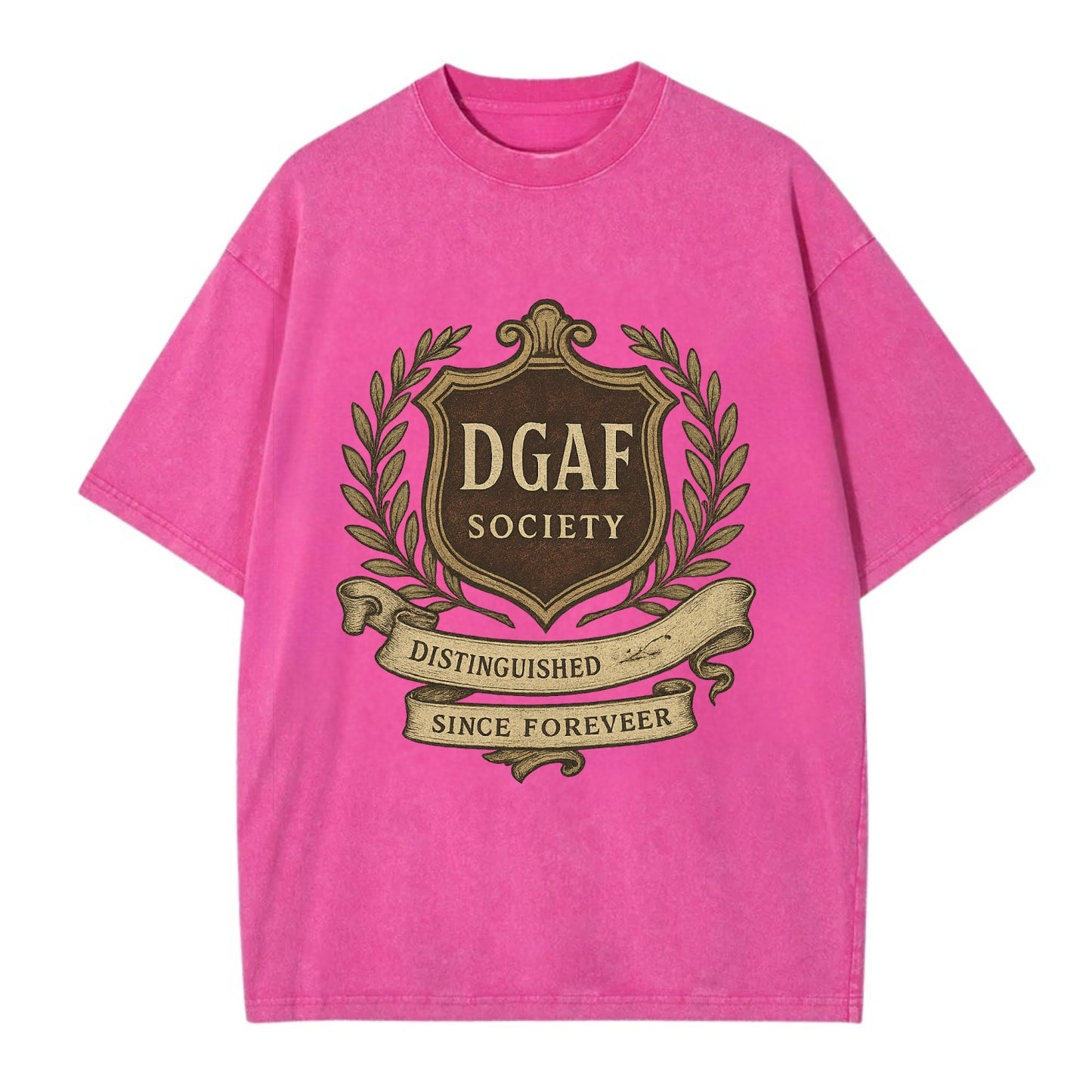 Official membership card design - "DGAF Society - Distinguished Members Since - Vintage T-shirt - Dusty Rose(Rose)