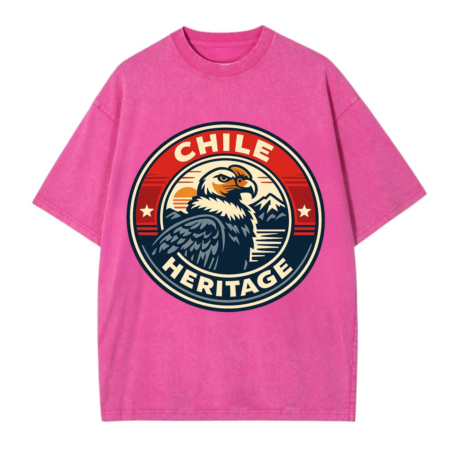 Andean Spirit Emblem - Vintage T-shirt - Dusty Rose(Rose)