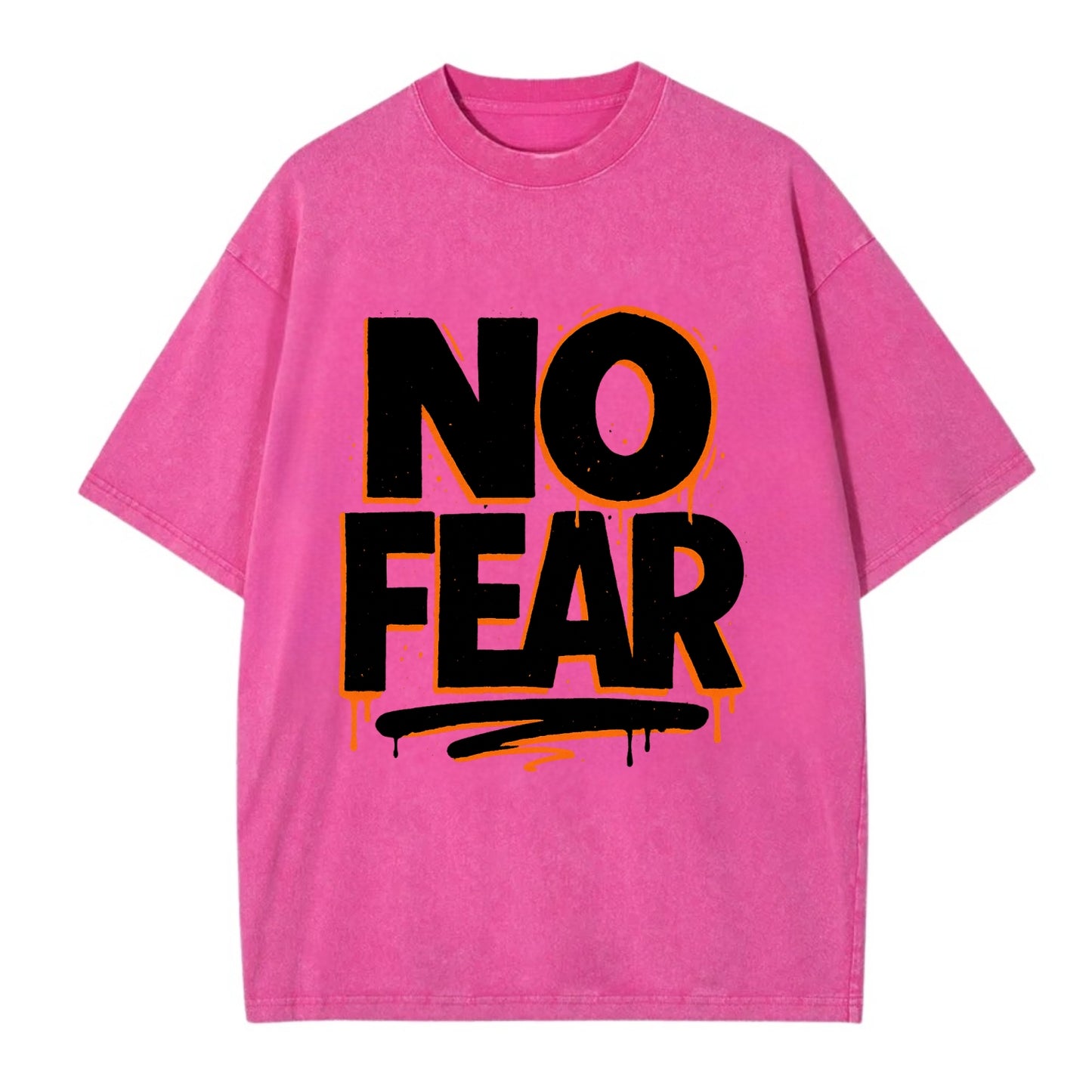 Bold typography design - "NO FEAR" - courage, bravery - Vintage T-shirt - Dusty Rose(Rose)