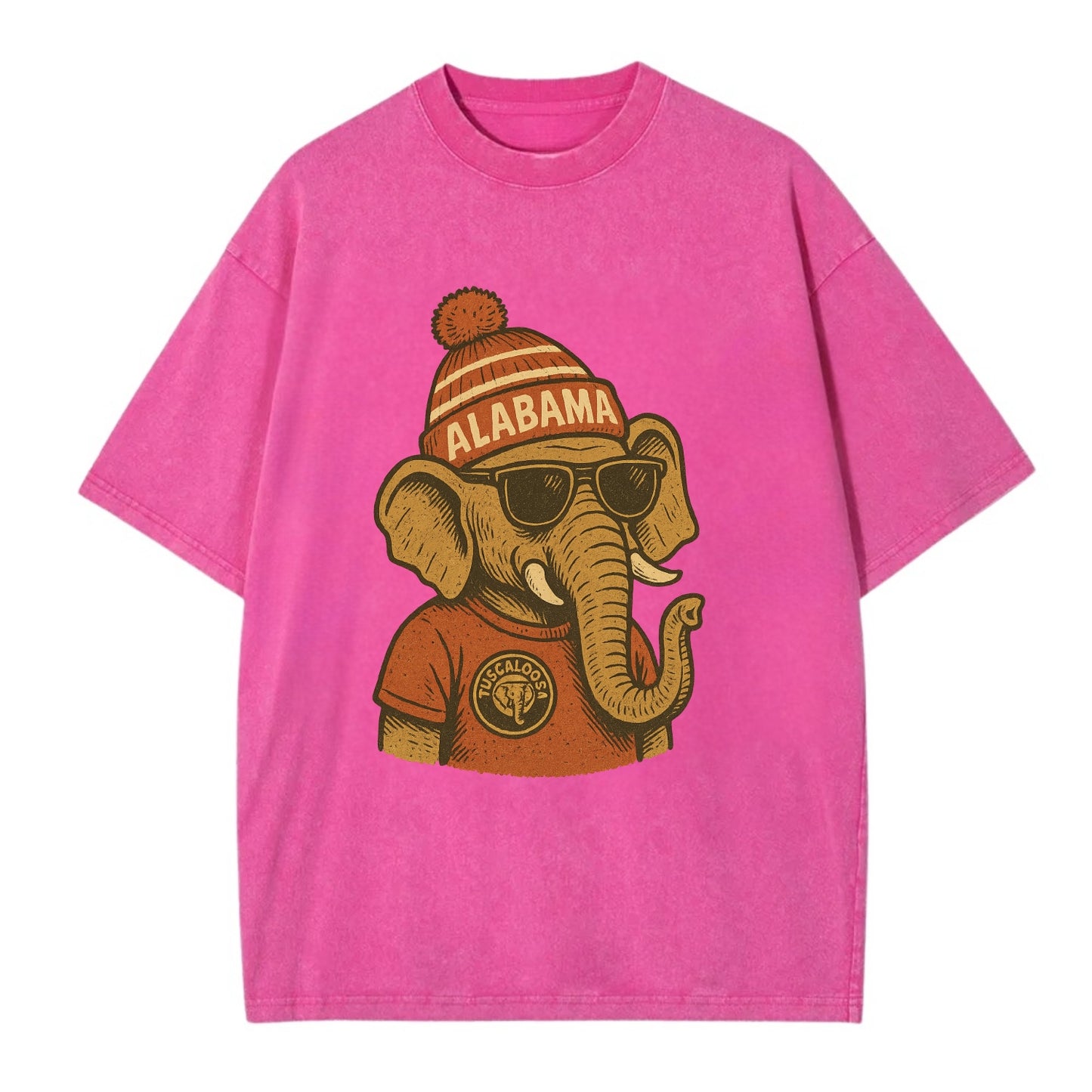 Tuscaloosa Crimson Elephant wearing Alab - Vintage T-shirt - Dusty Rose(Rose)