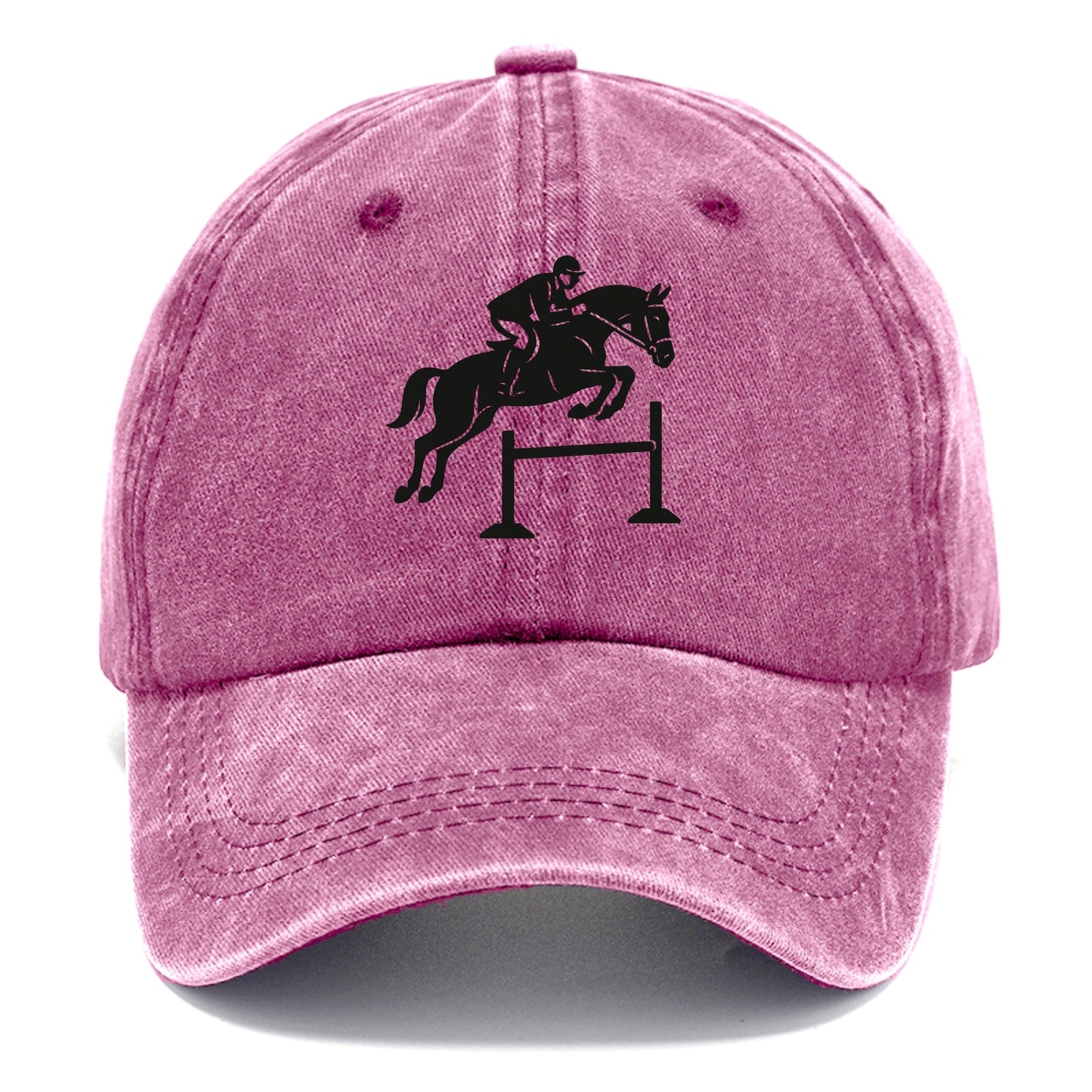 Equestrian jumping over obstacle - Classic Cap - Dusty Rose(Rose)