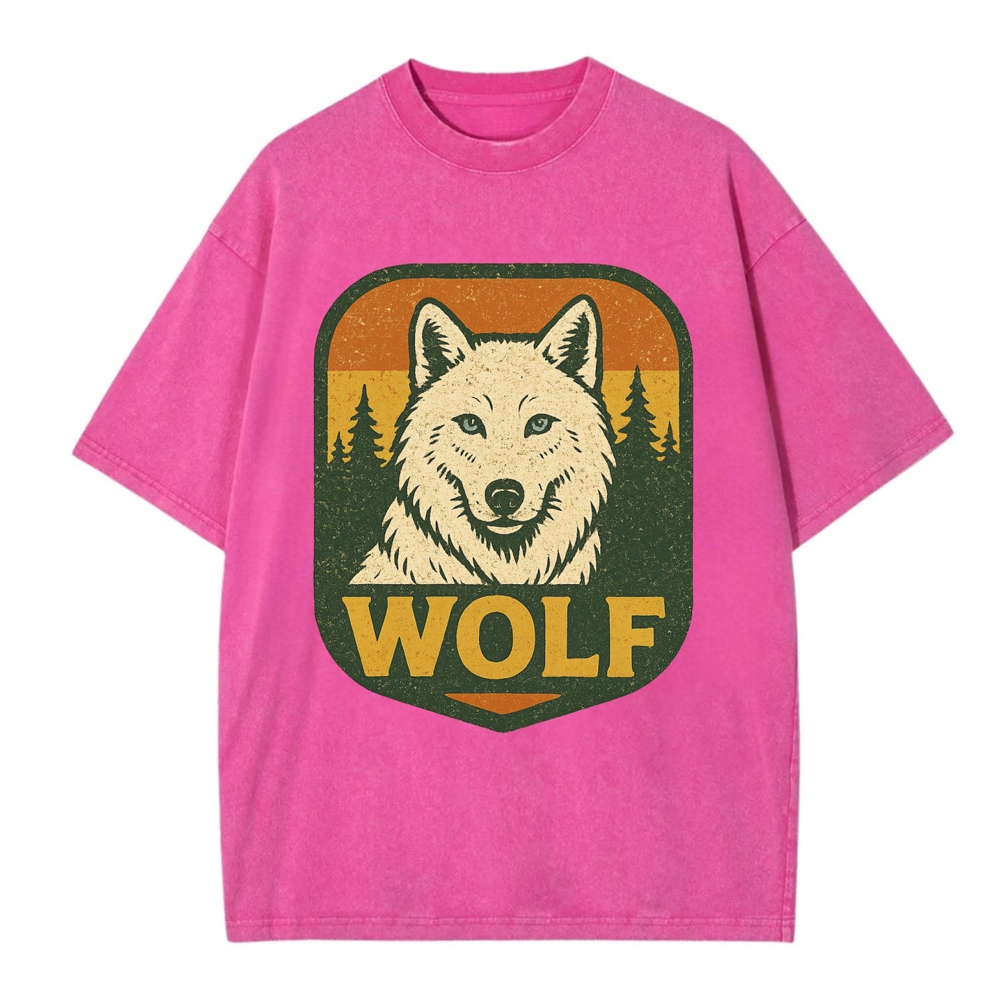 Arctic White Wolf - Vintage T-shirt - Dusty Rose(Rose)