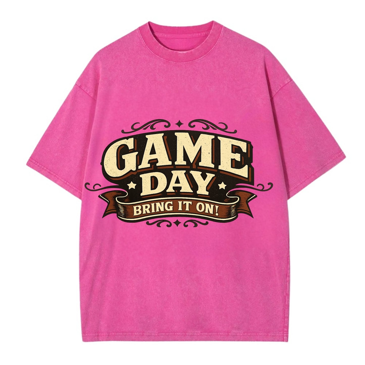Bold typography design - "GAME DAY" - competition ready, bring it on - Vintage T-shirt - Dusty Rose(Rose)