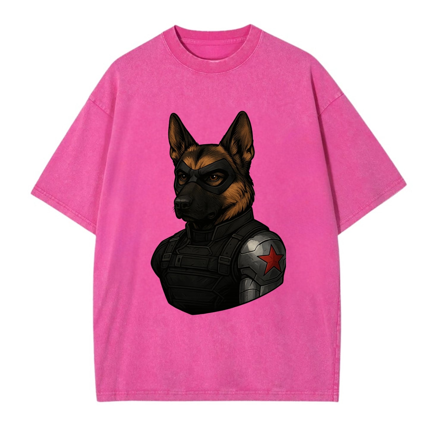 German Shepherd Winter Soldier - Vintage T-shirt - Dusty Rose(Rose)