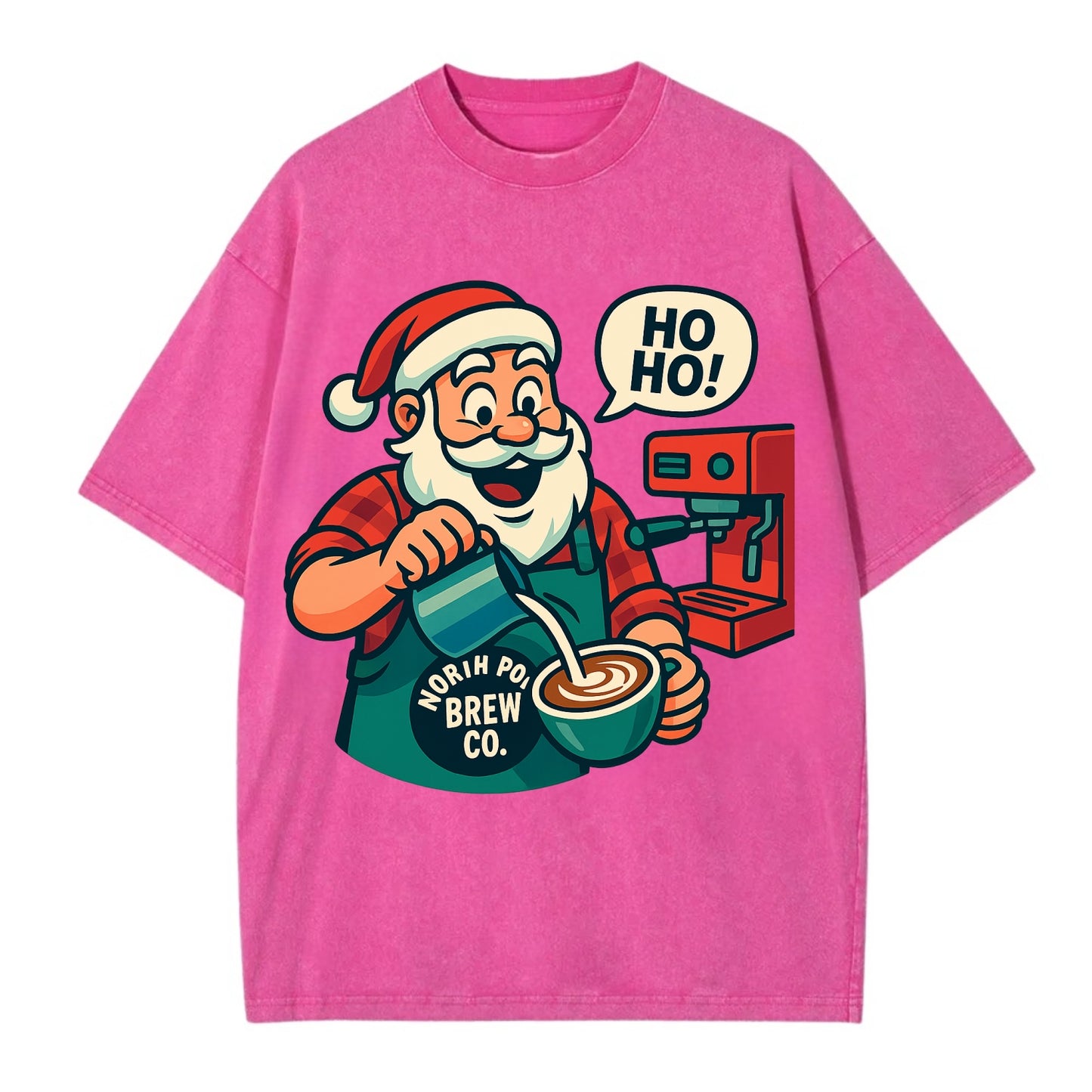 Santa Barista - Vintage T-shirt - Dusty Rose(Rose)