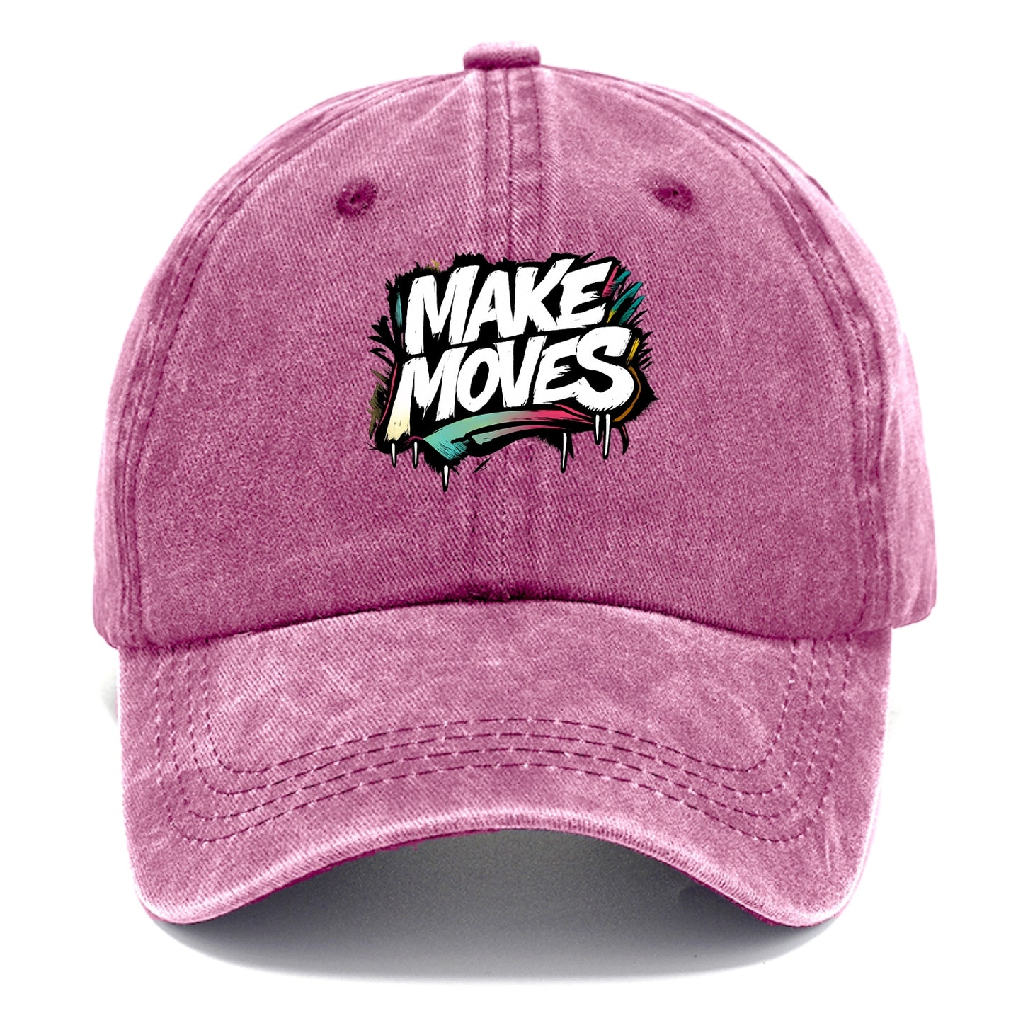 Bold typography design - "MAKE MOVES" - take action, progress forward - Classic Cap - Dusty Rose(Rose)