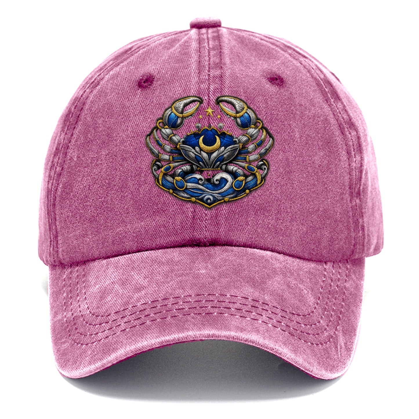 CANCER CRAB - protective crab in silver and blue , water sign - Classic Cap - Dusty Rose(Rose)