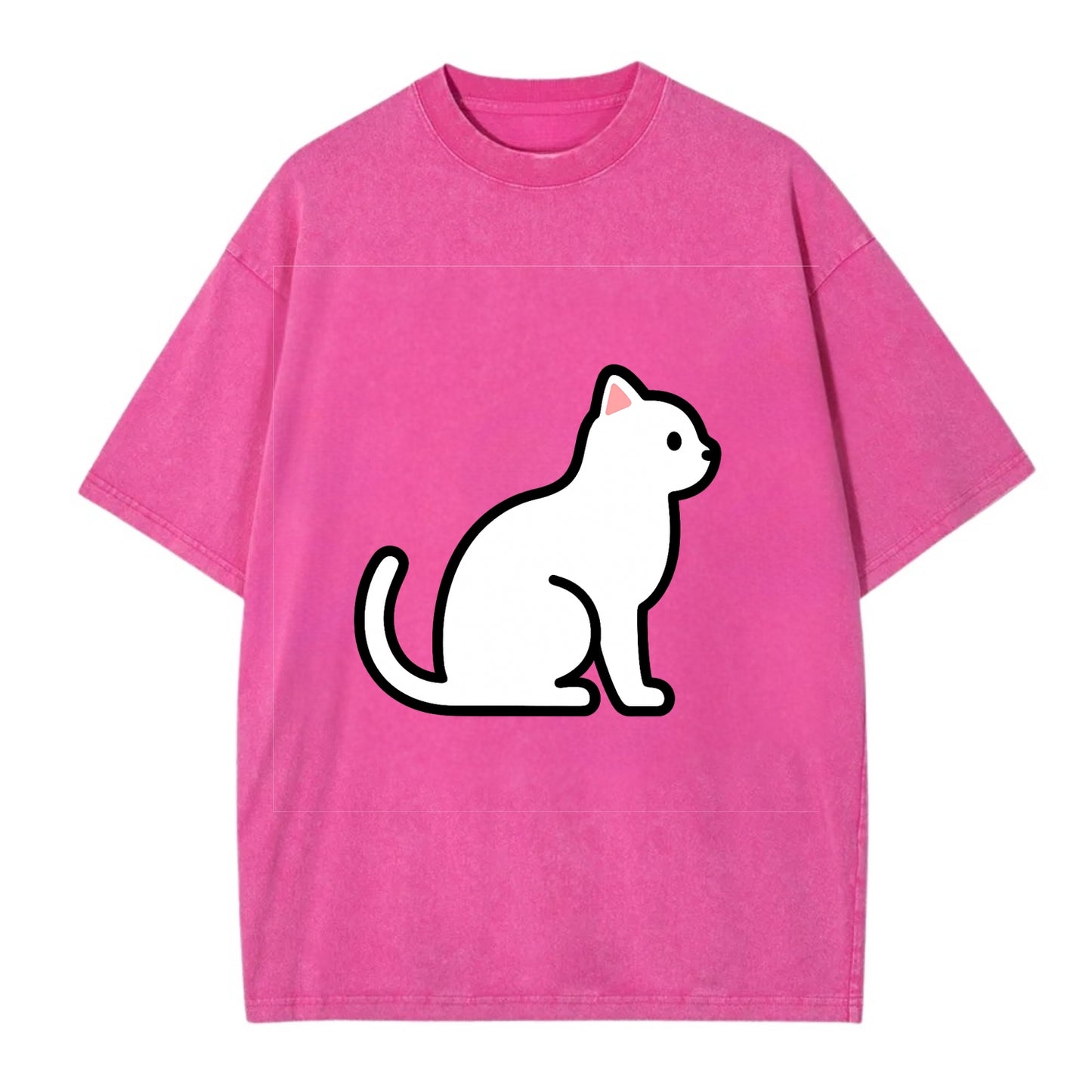 Domestic Shorthair - White classic flat side profile - Vintage T-shirt - Dusty Rose(Rose)
