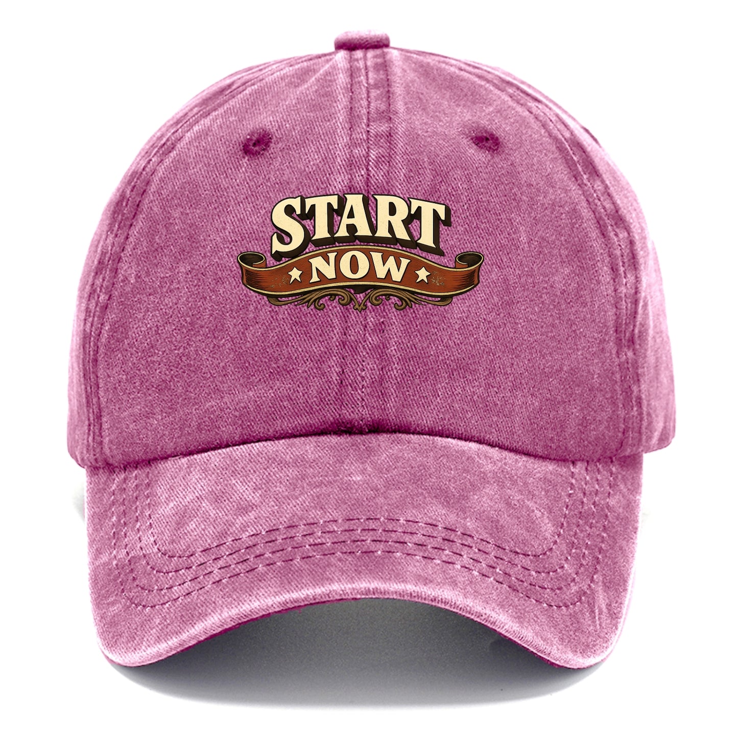 Bold typography design - "START NOW" - begin immediately, no delay - Classic Cap - Dusty Rose(Rose)