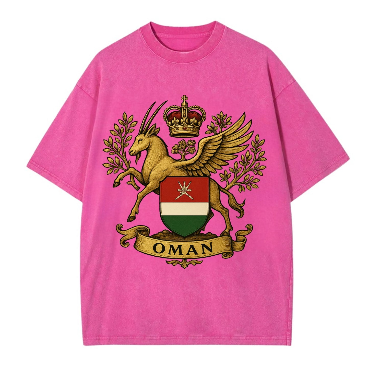 Oman Heritage Badge - Vintage T-shirt - Dusty Rose(Rose)