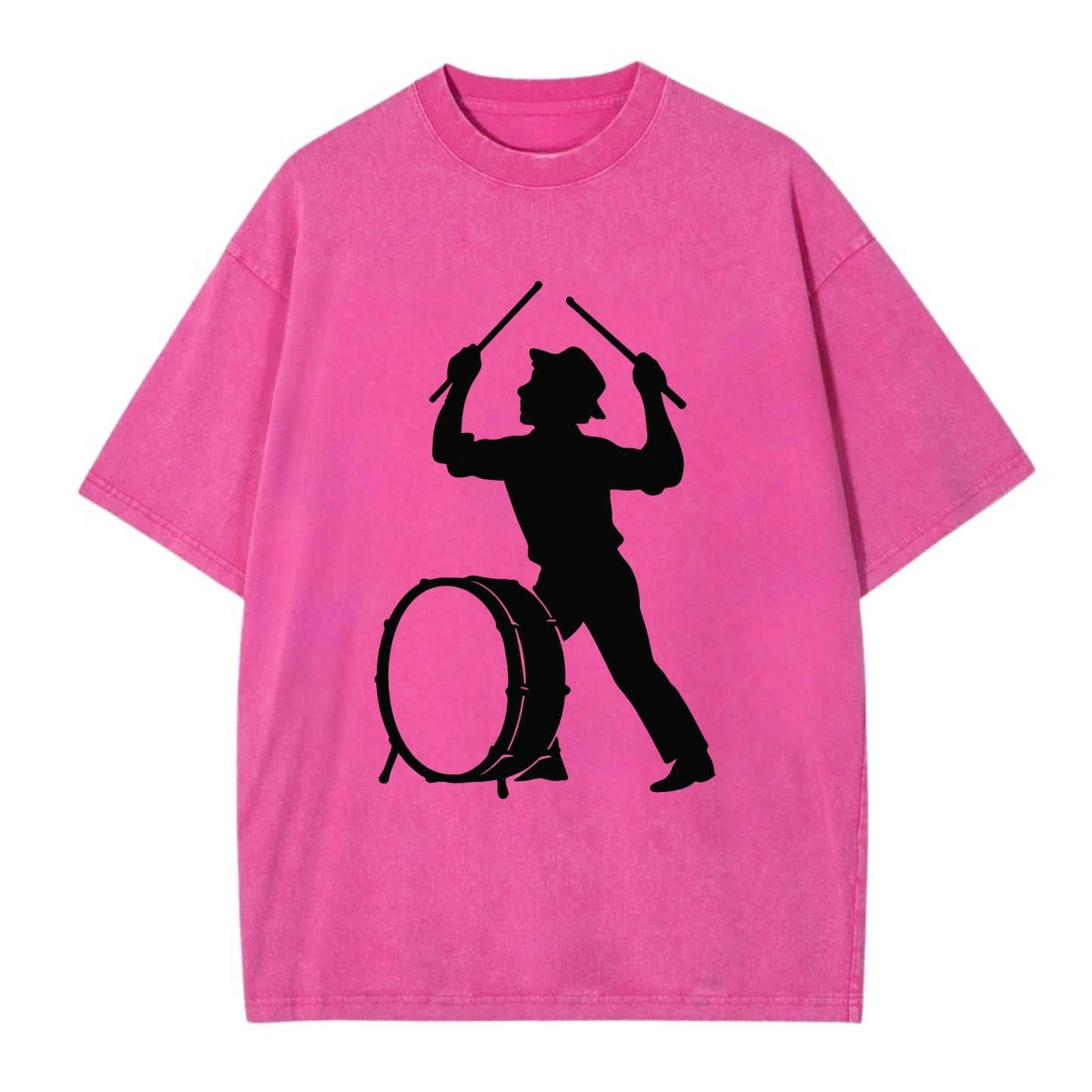 Drummer with drumsticks raised high - Vintage T-shirt - Dusty Rose(Rose)