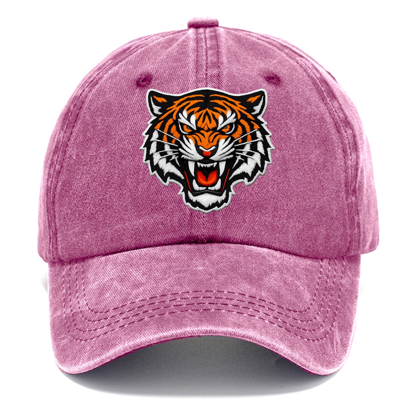TIGER STRIPES FACE - fierce tiger face in orange, black and white , predator power - Classic Cap - Dusty Rose(Rose)