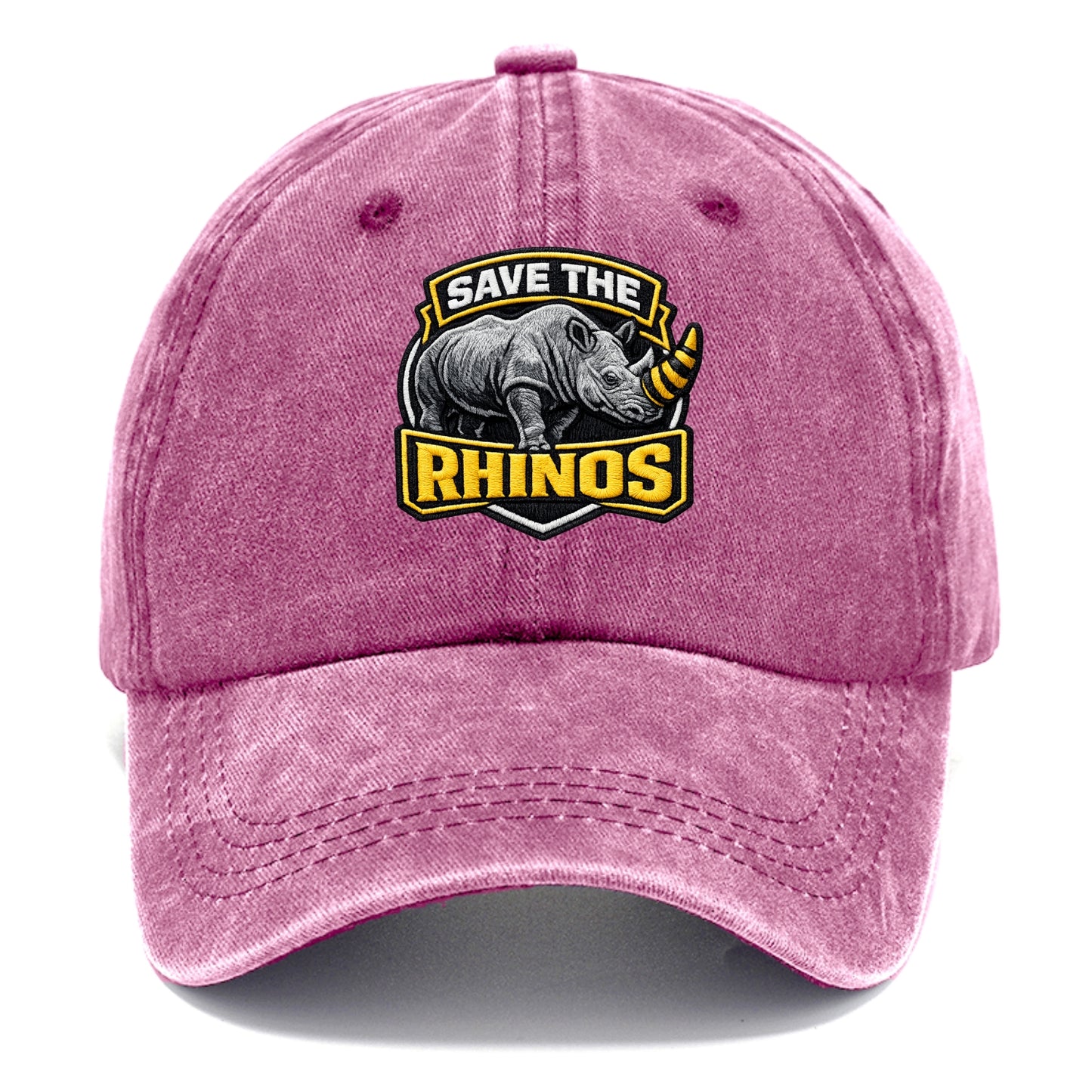 SAVE THE RHINOS - rhino silhouette in gray , horn protection - Classic Cap - Dusty Rose(Rose)