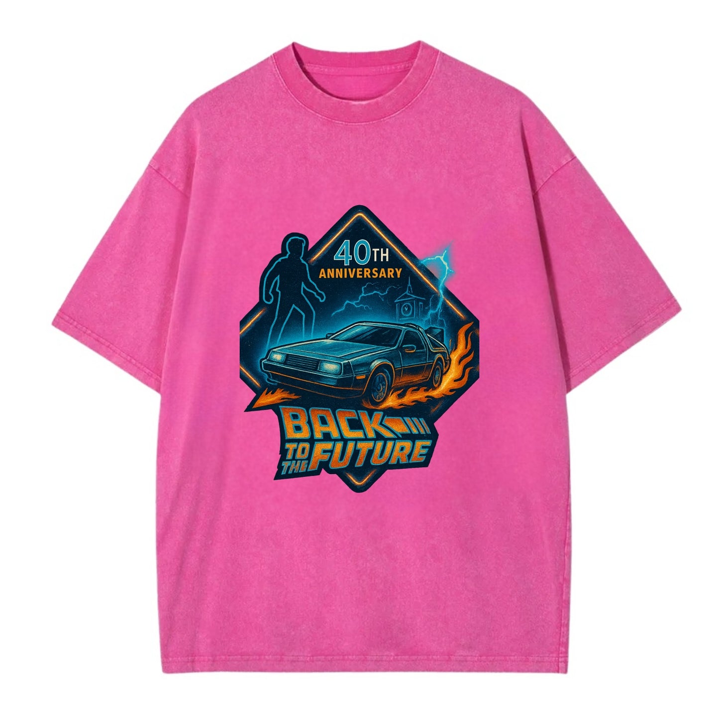 Back To The Future 40th Anniversary 2 - Vintage T-shirt - Dusty Rose(Rose)