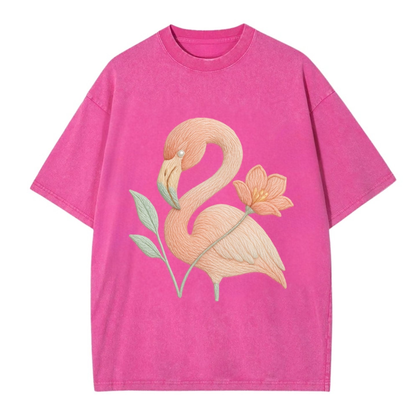 Peach Flamingo - Vintage T-shirt - Dusty Rose(Rose)