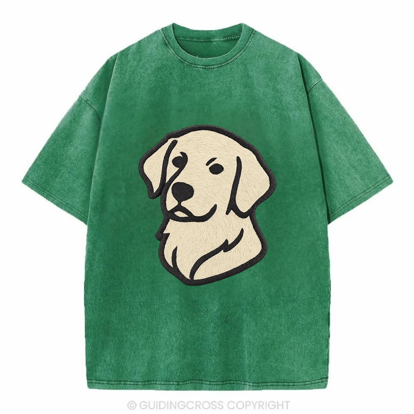 Golden Retriever - Head tilt curious pos Vintage T-shirt - Forest Mist(Green)