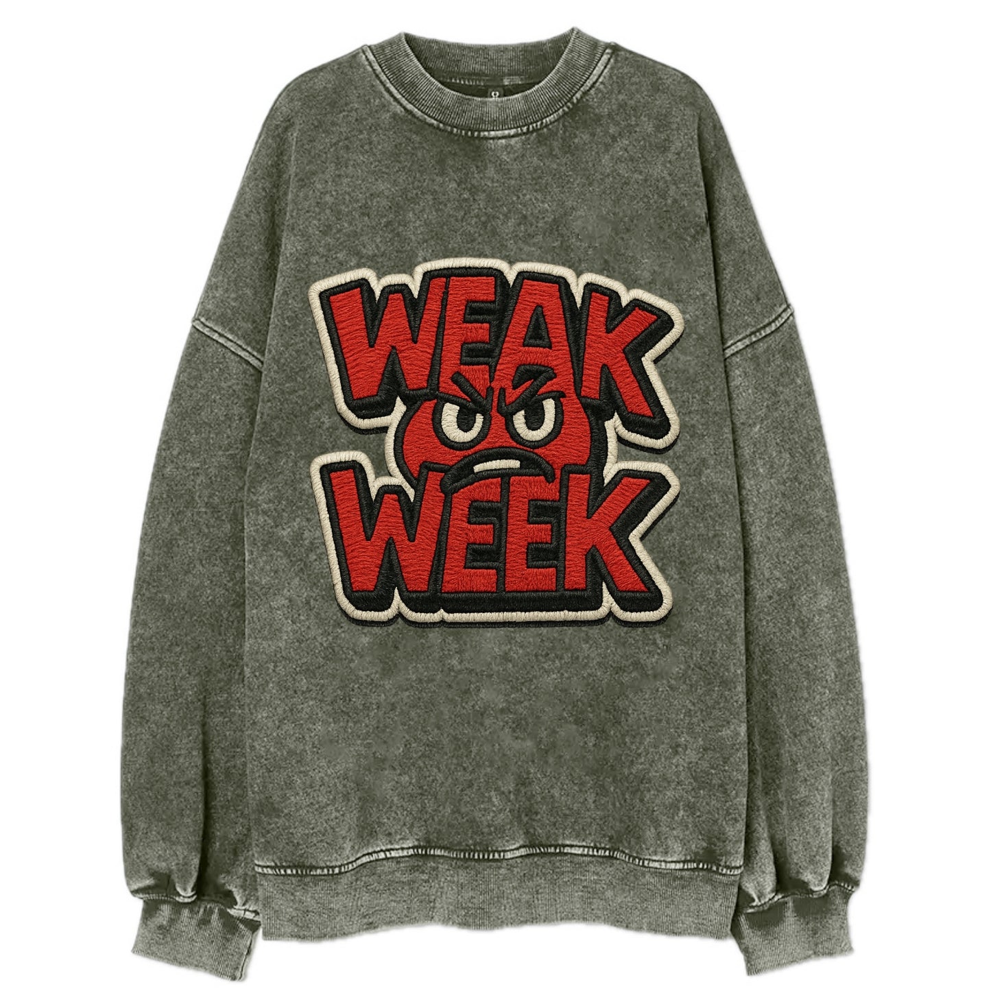 WEAK;WEEK WARRIOR Monday Blue Cap - Vintage Sweatshirt - Forest Mist(Green)