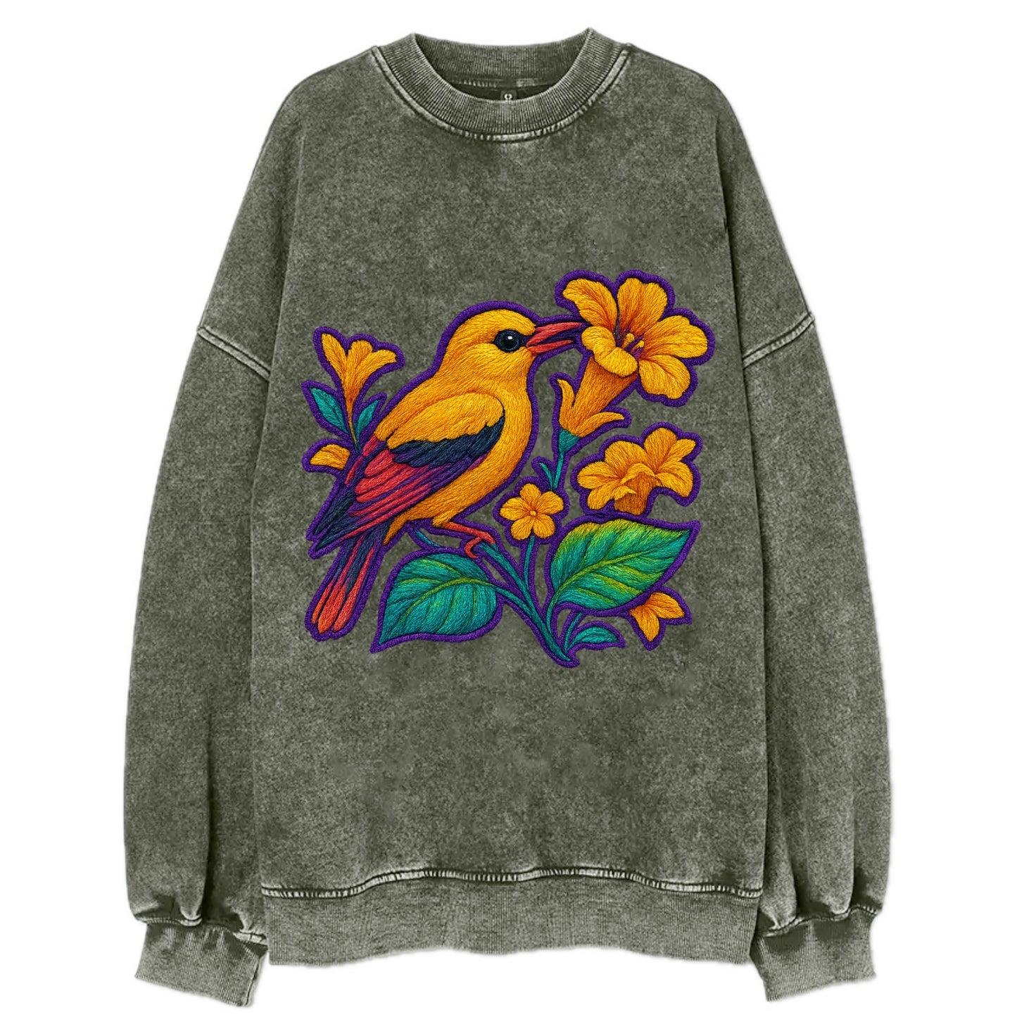 Golden Oriole - Vintage Sweatshirt - Forest Mist(Green)