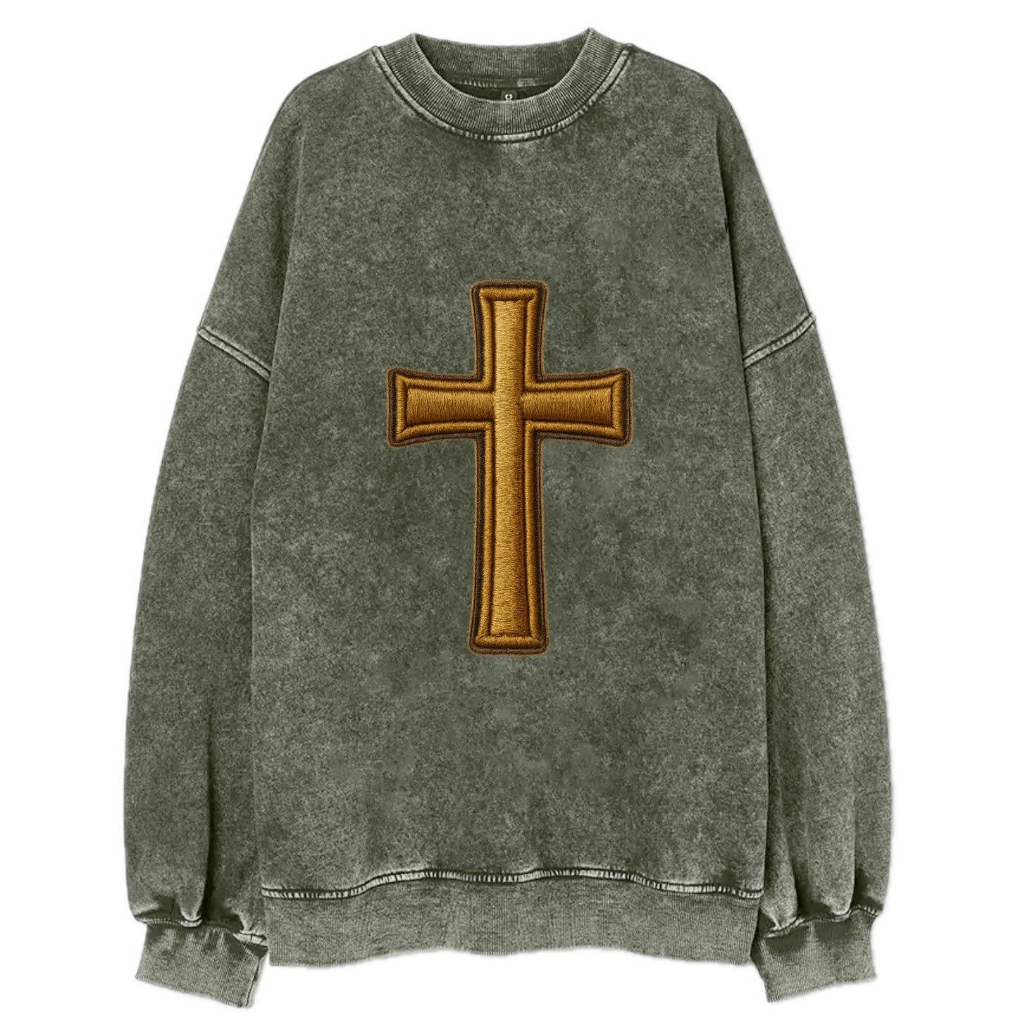 Latin Cross - Vintage Sweatshirt - Forest Mist(Green)