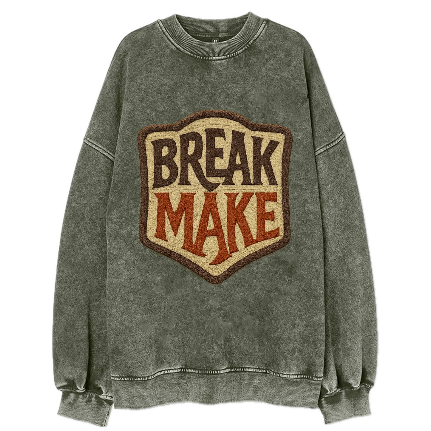 BREAK;MAKE THE RULES Rebel Red Snapback - Vintage Sweatshirt - Forest Mist(Green)