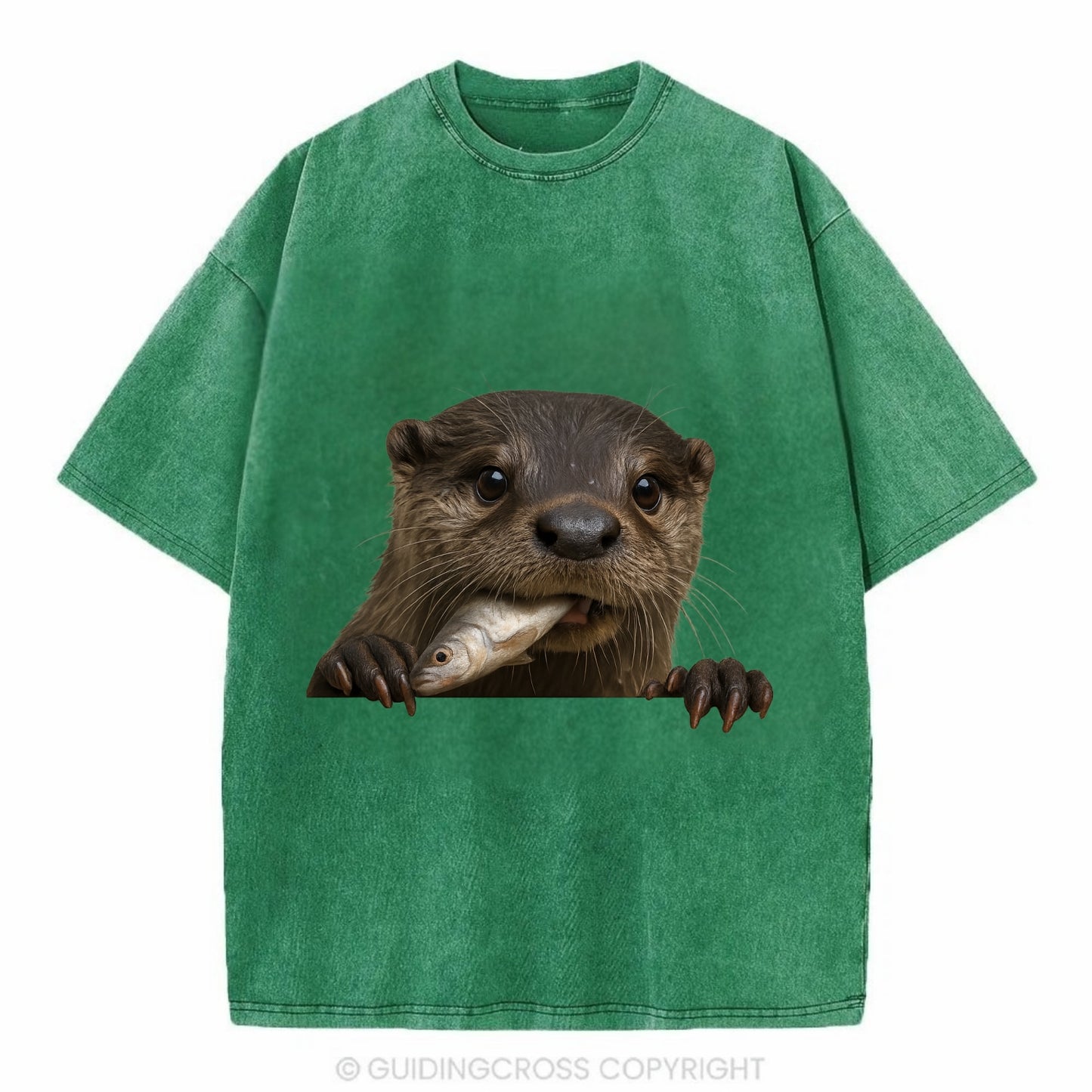 River Otter - Vintage T-shirt - Forest Mist(Green)