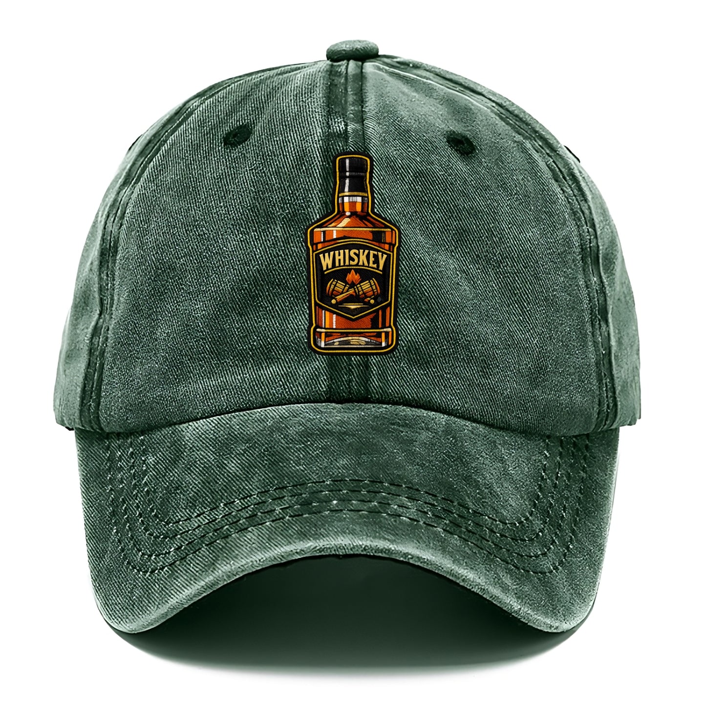 WHISKEY BOTTLE - bourbon bottle in amber and gold , spirits connoisseur - Classic Cap - Forest Mist(Green)