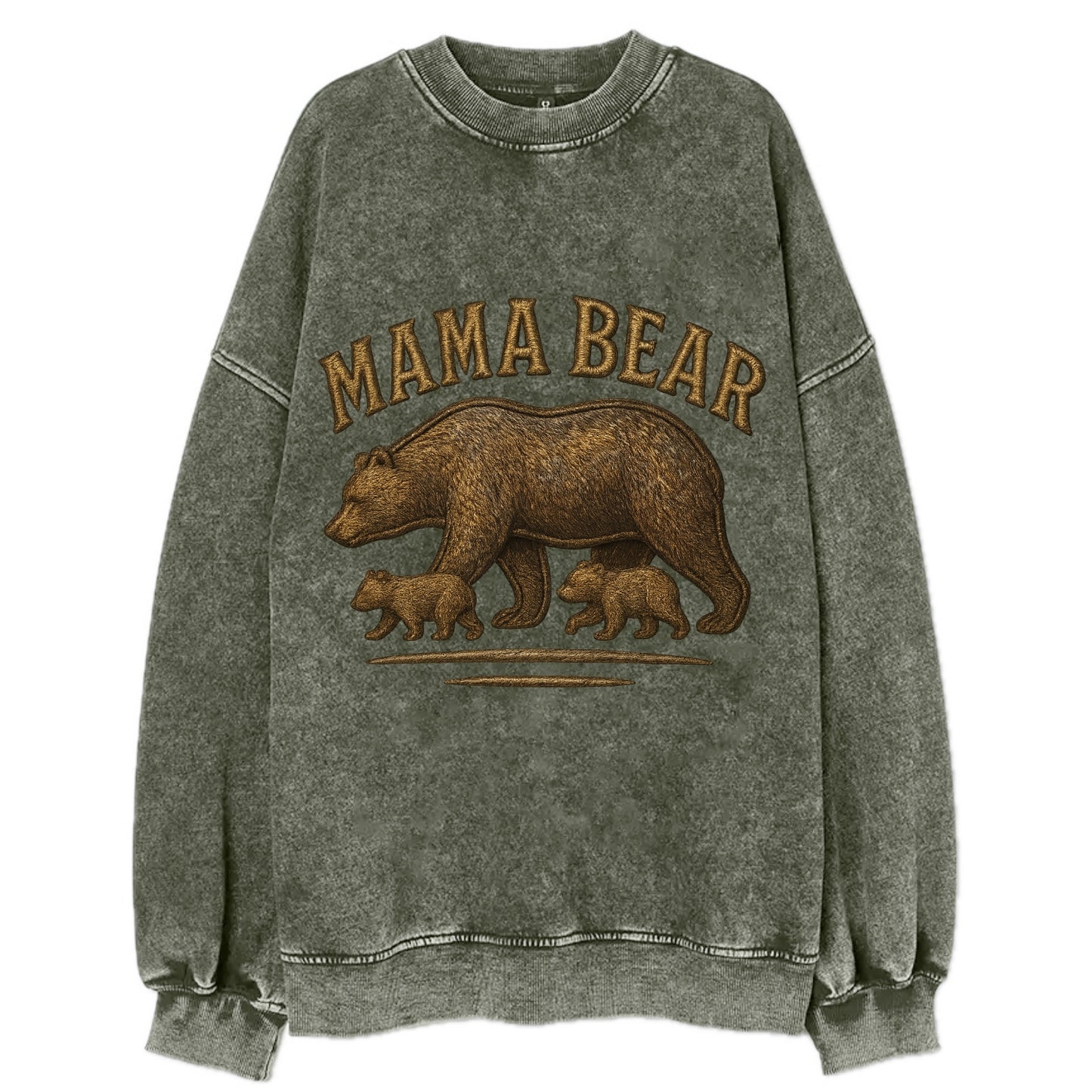 Mama Bear - Vintage Sweatshirt - Forest Mist(Green)
