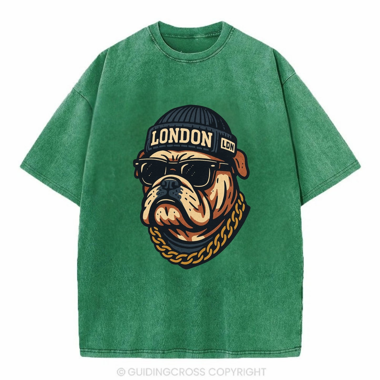 London Bulldog - Vintage T-shirt - Forest Mist(Green)