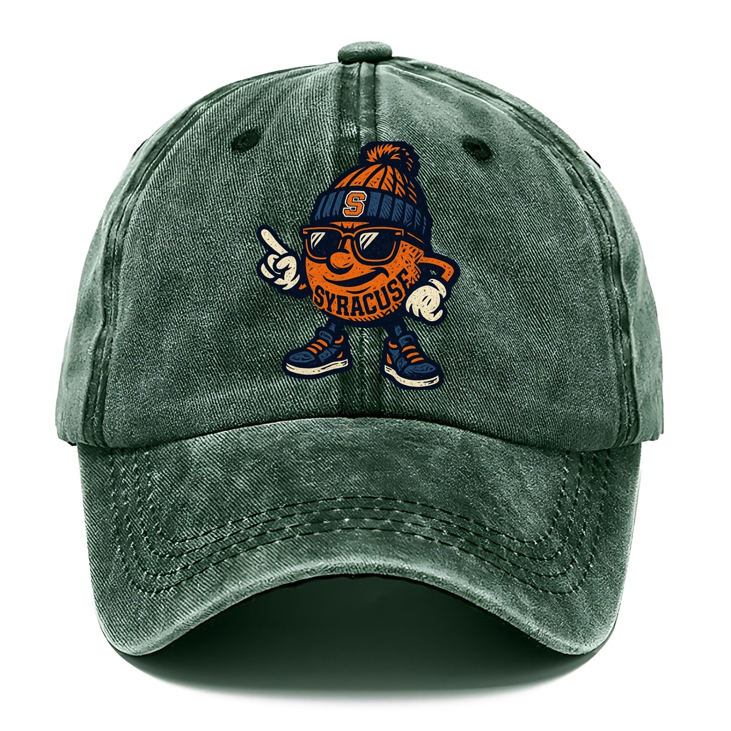 Syracuse Orange wearing Syracuse beanie with S patch - Classic Cap - Forest Mist(Green)