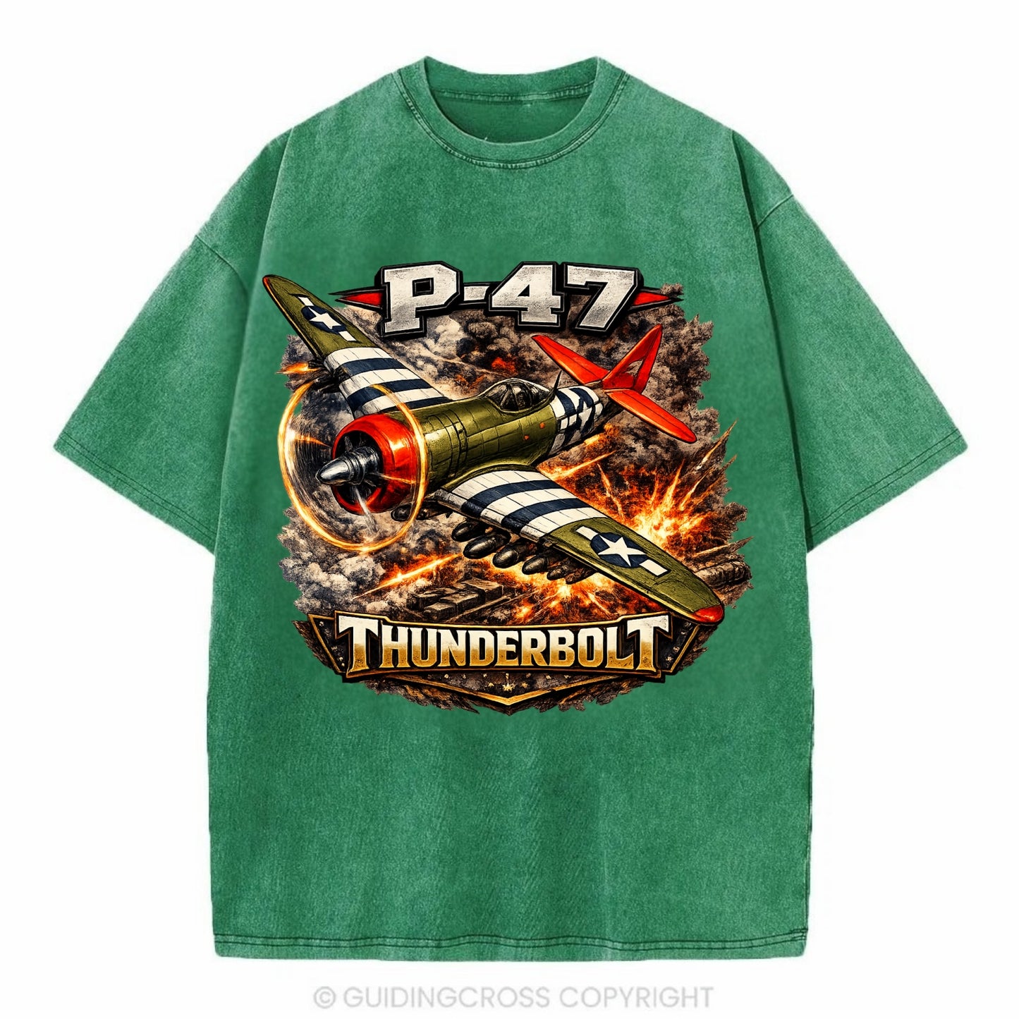 P 47 Thunderbolt - Vintage T-shirt - Forest Mist(Green)